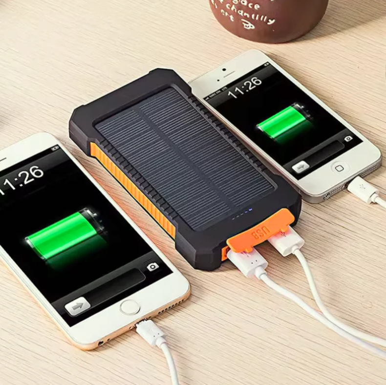 PowerBank Solar para Acampamento ao Ar Livre com Bússola e Lanterna