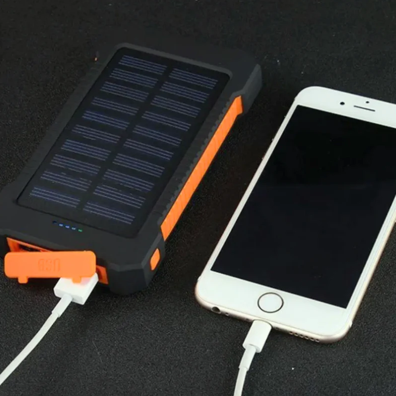 PowerBank Solar para Acampamento ao Ar Livre com Bússola e Lanterna